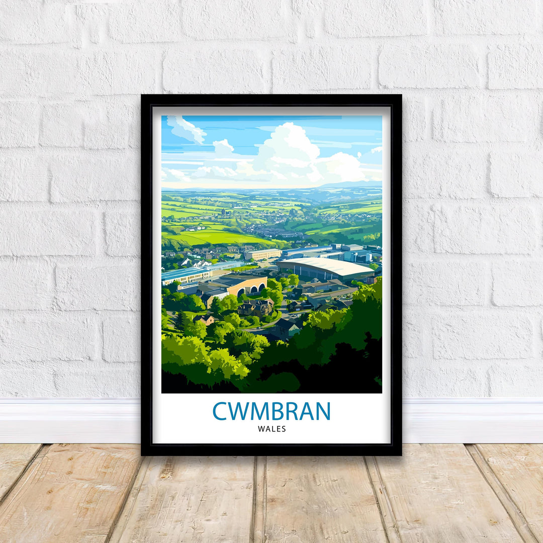 Cwmbran Wales Travel Print Wall Decor Wall Art Cwmbran Landscape Wall Hanging Home Décor Welsh Town Gift Art Lovers Scenic Print