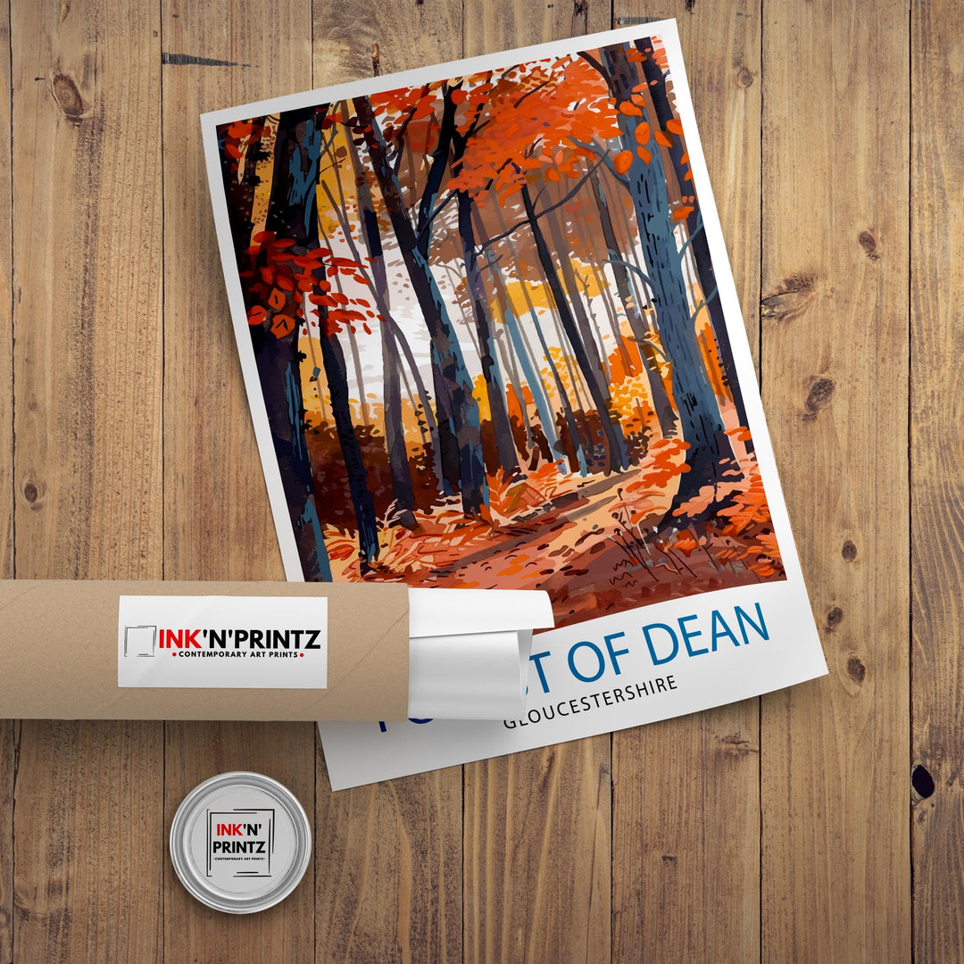 Forest of Dean Gloucestershire Travel Print Wall Decor Wall Art Forest of Dean Wall Hanging Home Décor Forest of Dean Gift Art