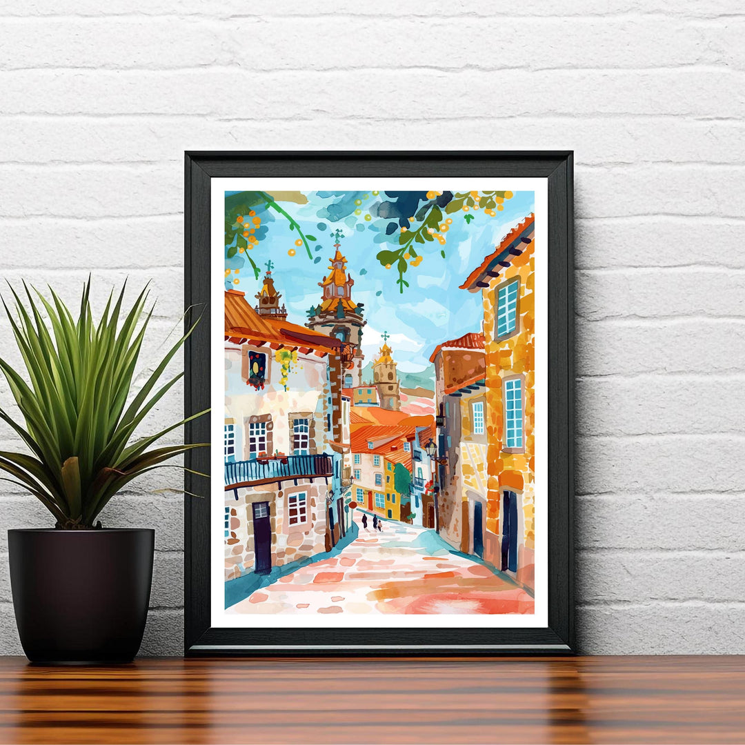 Santiago de Compostela Travel Poster