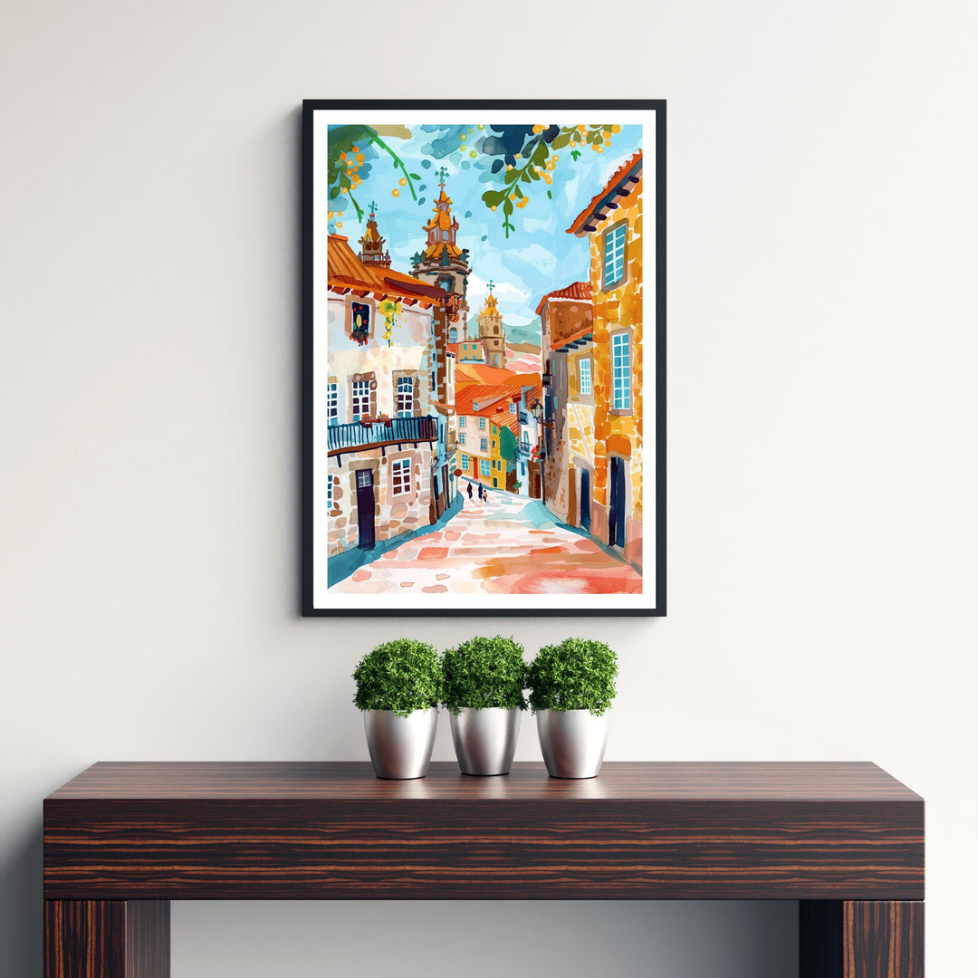 Santiago de Compostela Travel Print Wall Decor Wall Art Santiago de Compostela Landscape Wall Hanging Home Décor Spanish City Gift Art