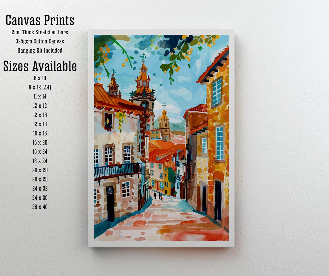 Santiago de Compostela Travel Print Wall Decor Wall Art Santiago de Compostela Landscape Wall Hanging Home Décor Spanish City Gift Art