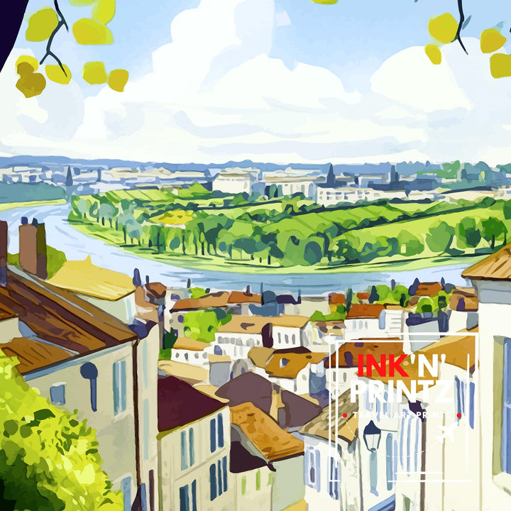 Bordeaux France Travel Print Wall Decor Wall Art Bordeaux Landscape Wall Hanging Home Décor French Wine Country Gift Art Lovers Scenic Print