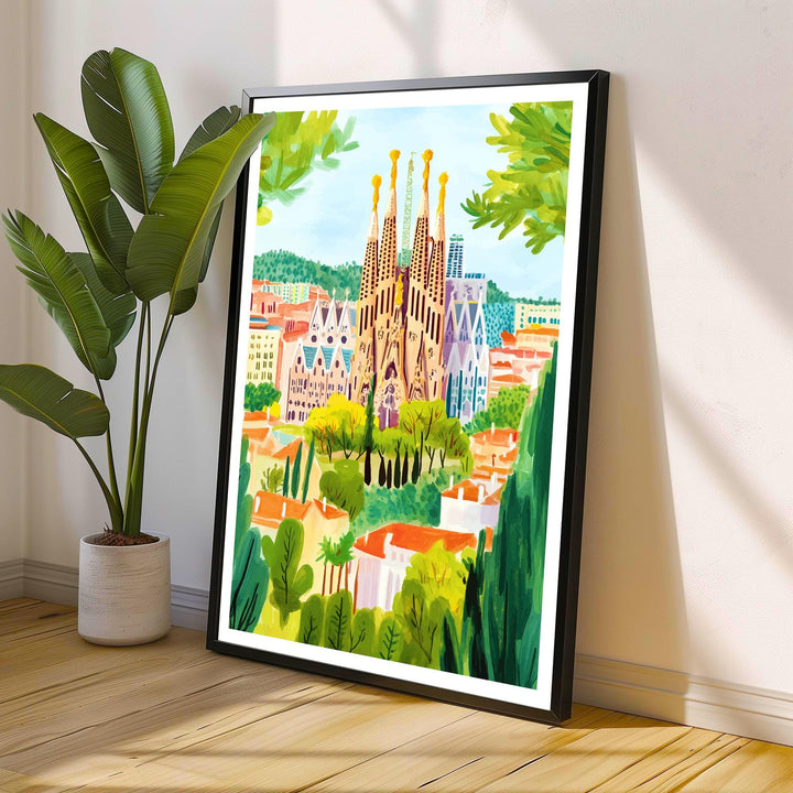 Barcelona Spain Travel Print Wall Decor Wall Art Barcelona Landscape Wall Hanging Home Décor Catalonia Gift Art Lovers Architectural Print