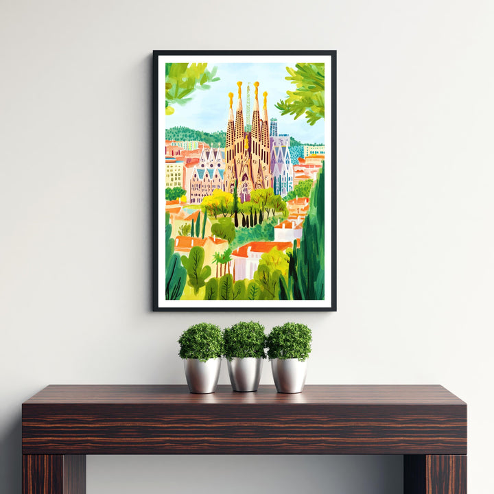 Barcelona Spain Travel Print Wall Decor Wall Art Barcelona Landscape Wall Hanging Home Décor Catalonia Gift Art Lovers Architectural Print