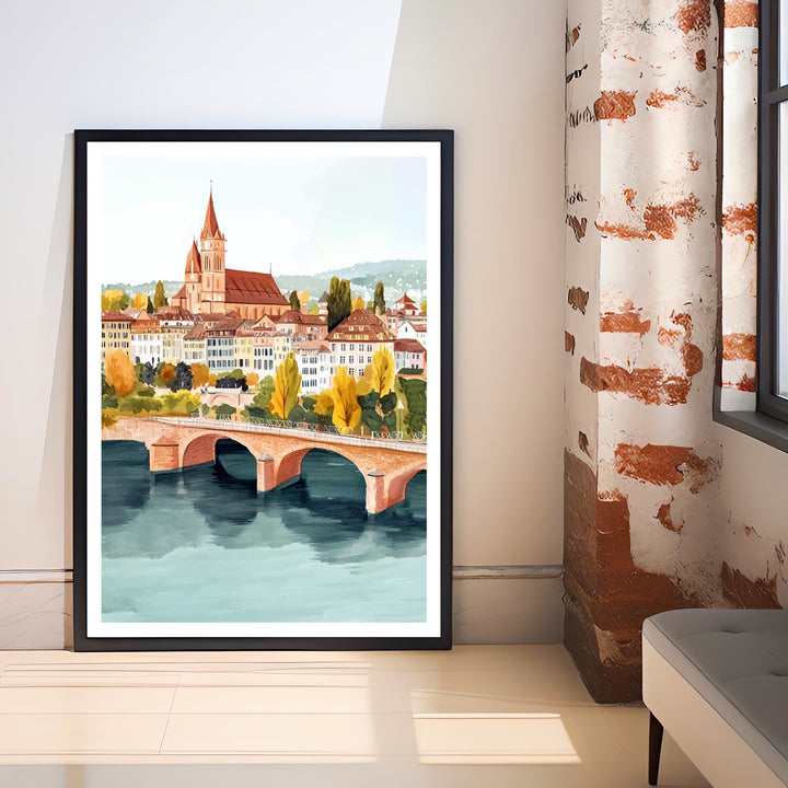 Basel Switzerland Travel Print Wall Decor Wall Art Basel Landscape Wall Hanging Home Décor Swiss City Gift Art Lovers Scenic Print