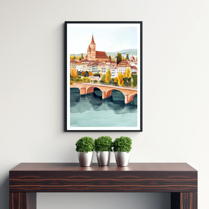 Basel Switzerland Travel Print Wall Decor Wall Art Basel Landscape Wall Hanging Home Décor Swiss City Gift Art Lovers Scenic Print