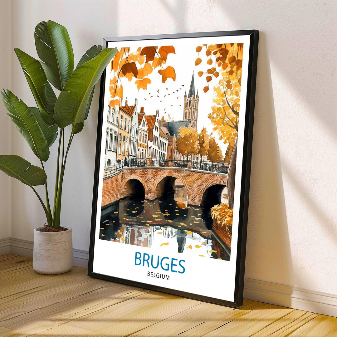 Bruges Belgium Travel Poster