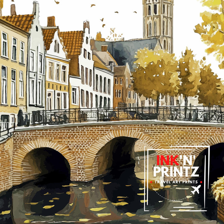 Bruges Belgium Travel Poster