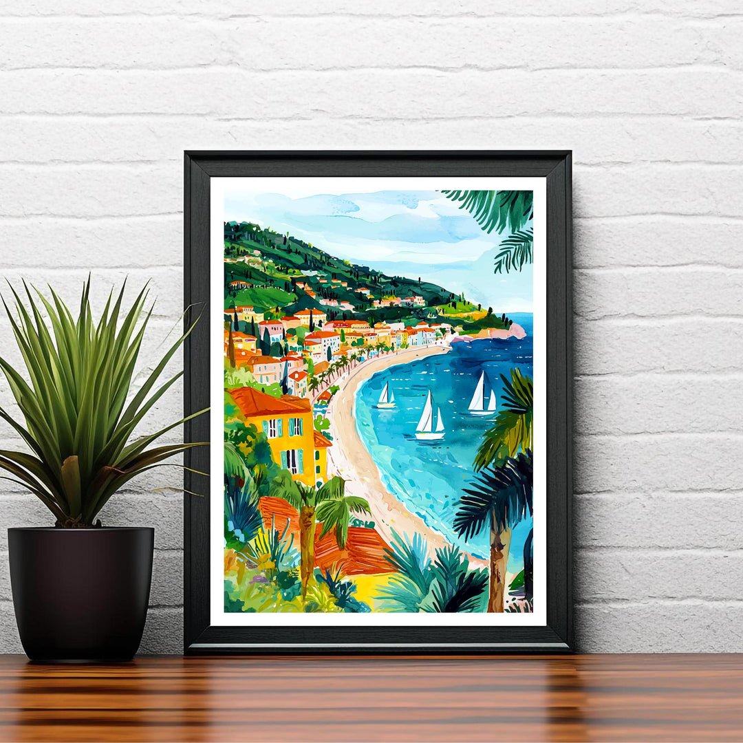 Nice France Travel Print Wall Decor Wall Art Nice Landscape Wall Hanging Home Décor French Riviera Gift Art Lovers Scenic Print