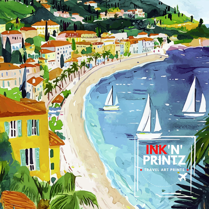 Nice France Travel Print Wall Decor Wall Art Nice Landscape Wall Hanging Home Décor French Riviera Gift Art Lovers Scenic Print