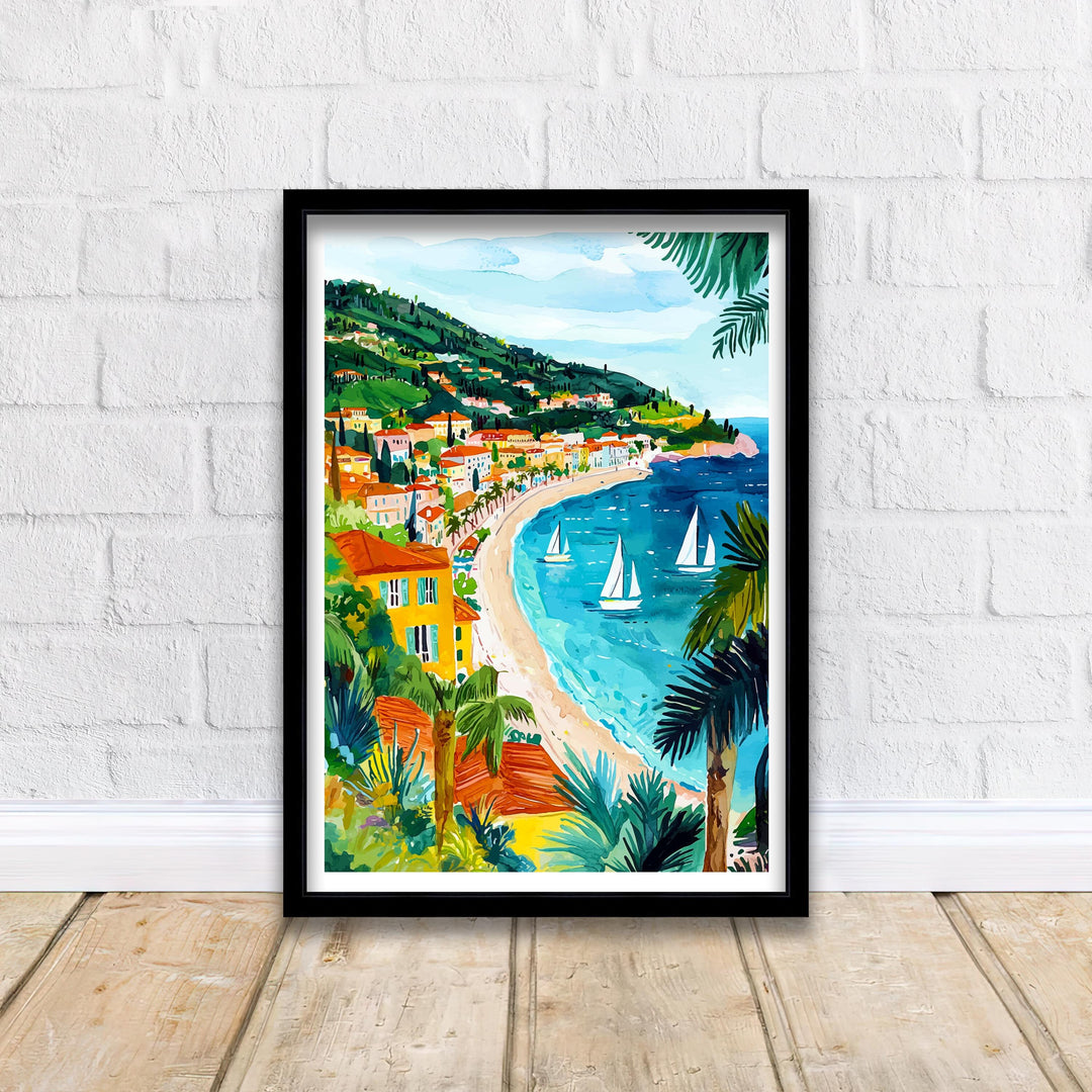 Nice France Travel Print Wall Decor Wall Art Nice Landscape Wall Hanging Home Décor French Riviera Gift Art Lovers Scenic Print