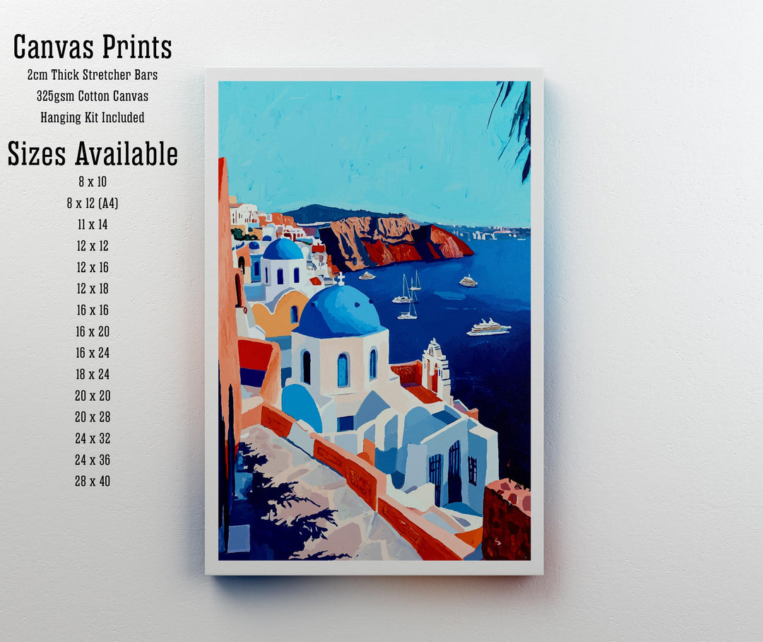 Santorini Greece Travel Print Wall Decor Wall Art Santorini Landscape Wall Hanging Home Décor Greek Island Gift Art Lovers Scenic Print