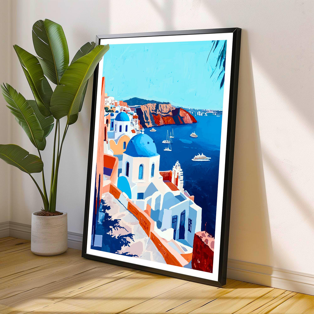 Santorini Greece Travel Poster