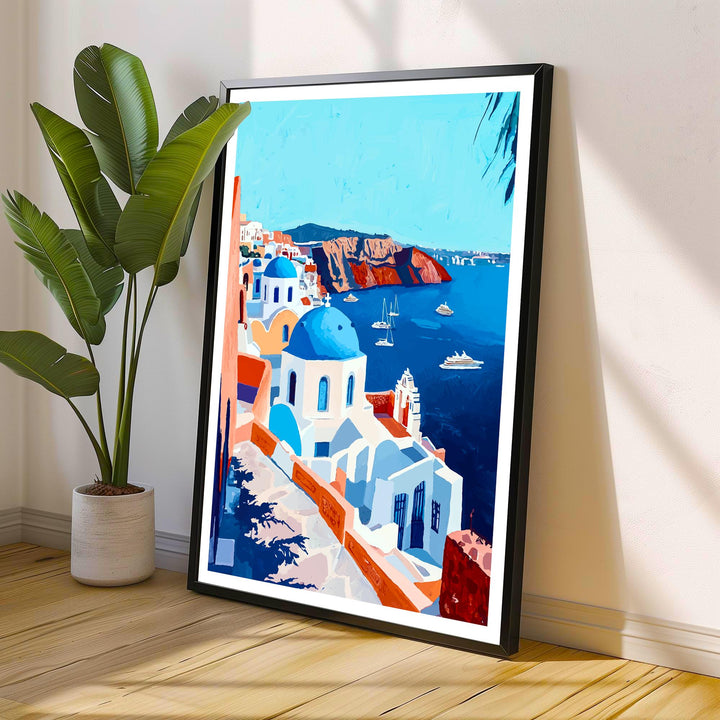 Santorini Greece Travel Print Wall Decor Wall Art Santorini Landscape Wall Hanging Home Décor Greek Island Gift Art Lovers Scenic Print