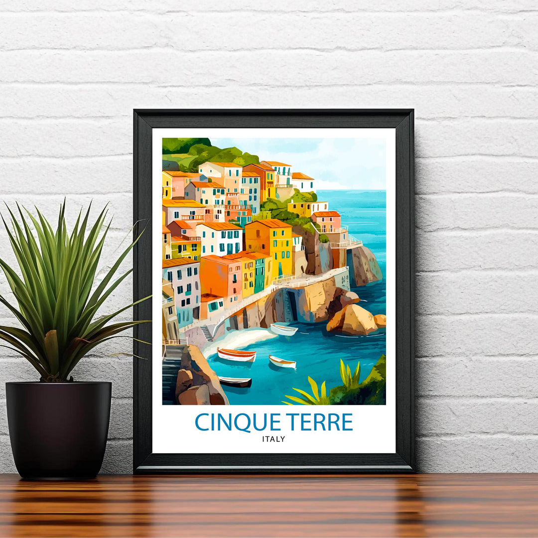 Cinque Terre Italy Travel Print Wall Decor Wall Art Cinque Terre Landscape Wall Hanging Home Décor Italian Coast Gift Art Lovers Scenic