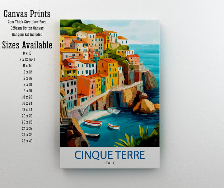 Cinque Terre Italy Travel Print Wall Decor Wall Art Cinque Terre Landscape Wall Hanging Home Décor Italian Coast Gift Art Lovers Scenic