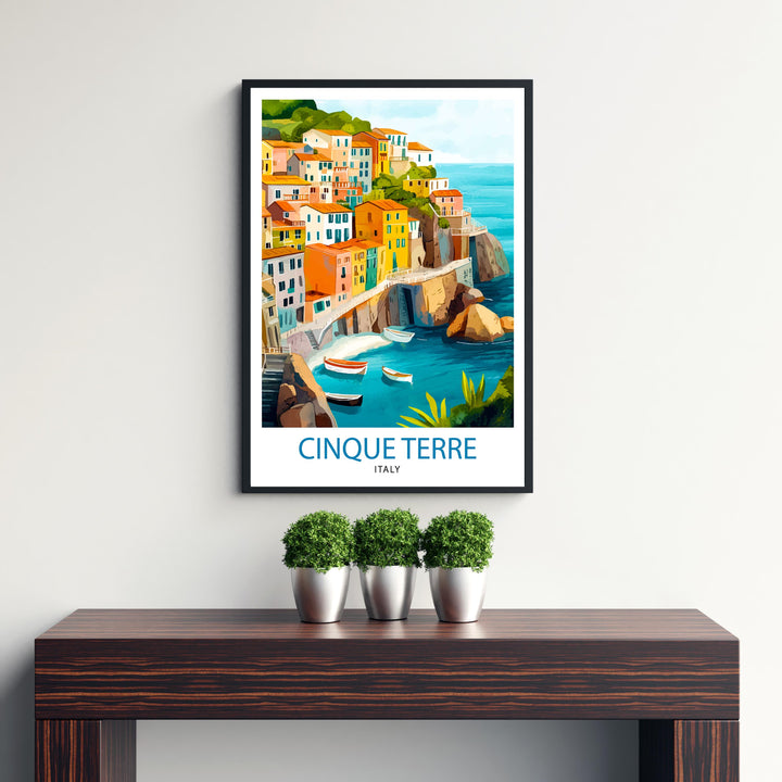 Cinque Terre Italy Travel Print Wall Decor Wall Art Cinque Terre Landscape Wall Hanging Home Décor Italian Coast Gift Art Lovers Scenic