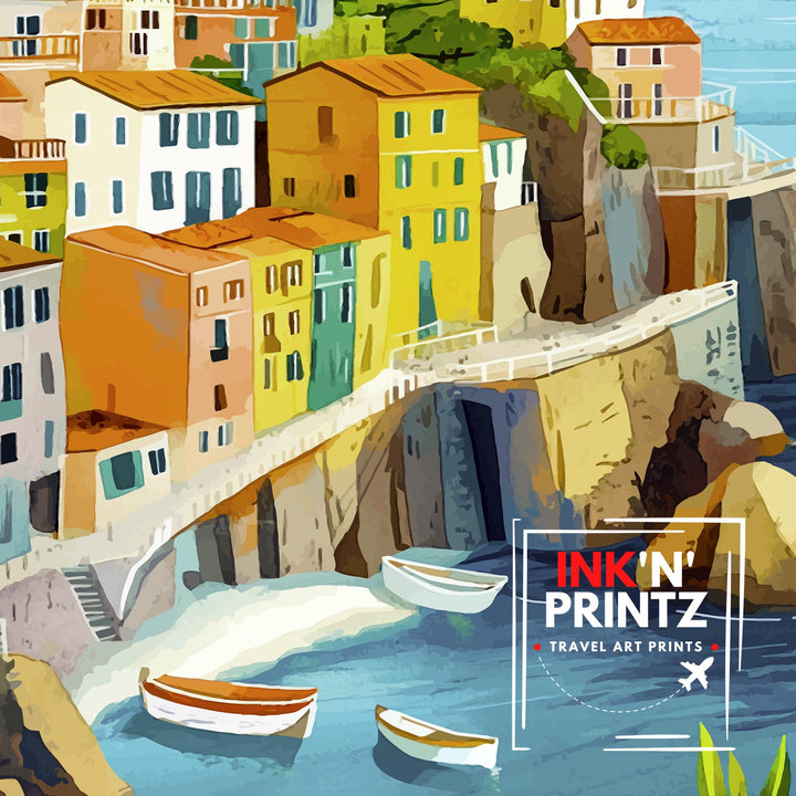 Cinque Terre Italy Travel Print Wall Decor Wall Art Cinque Terre Landscape Wall Hanging Home Décor Italian Coast Gift Art Lovers Scenic