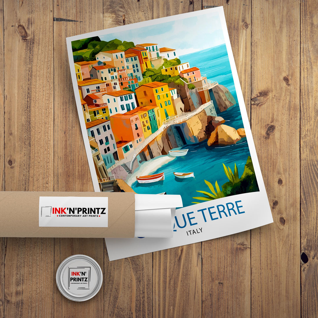 Cinque Terre Italy Travel Print Wall Decor Wall Art Cinque Terre Landscape Wall Hanging Home Décor Italian Coast Gift Art Lovers Scenic