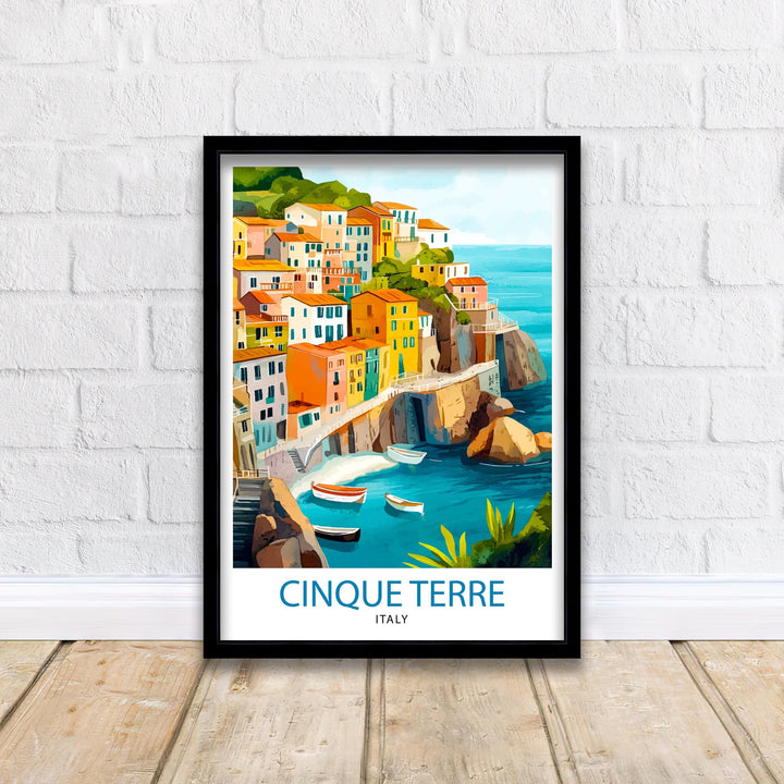 Cinque Terre Italy Travel Print Wall Decor Wall Art Cinque Terre Landscape Wall Hanging Home Décor Italian Coast Gift Art Lovers Scenic