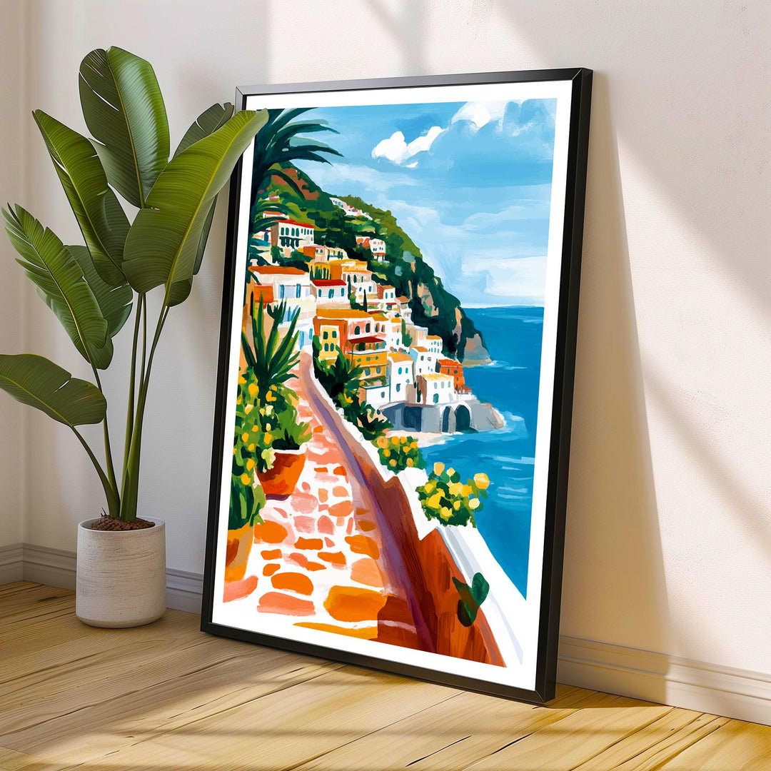 Positano Italy Travel Print Wall Decor Wall Art Positano Landscape Wall Hanging Home Décor Amalfi Coast Gift Art Lovers Scenic Print