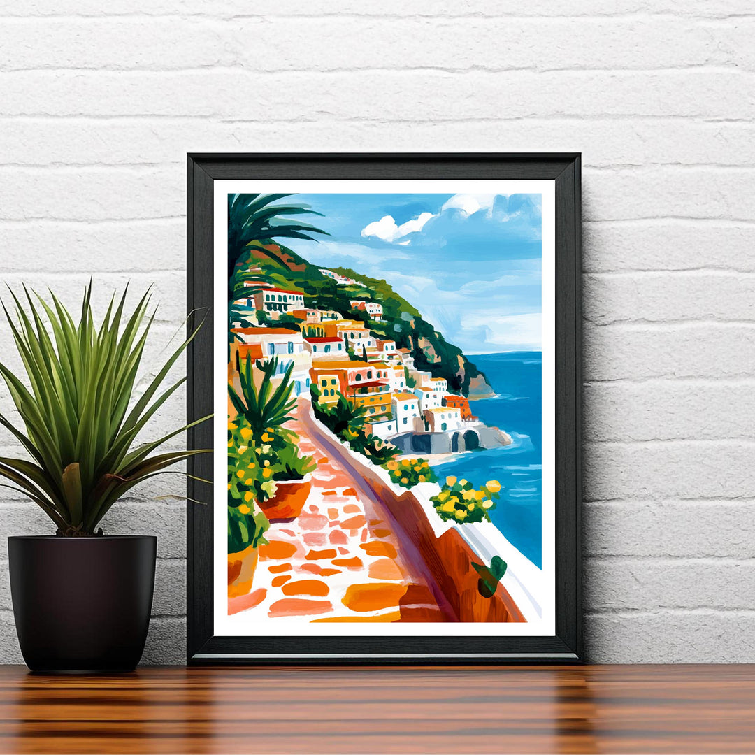 Positano Italy Travel Print Wall Decor Wall Art Positano Landscape Wall Hanging Home Décor Amalfi Coast Gift Art Lovers Scenic Print