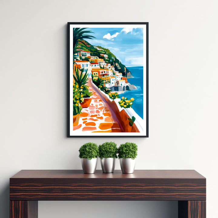 Positano Italy Travel Print Wall Decor Wall Art Positano Landscape Wall Hanging Home Décor Amalfi Coast Gift Art Lovers Scenic Print