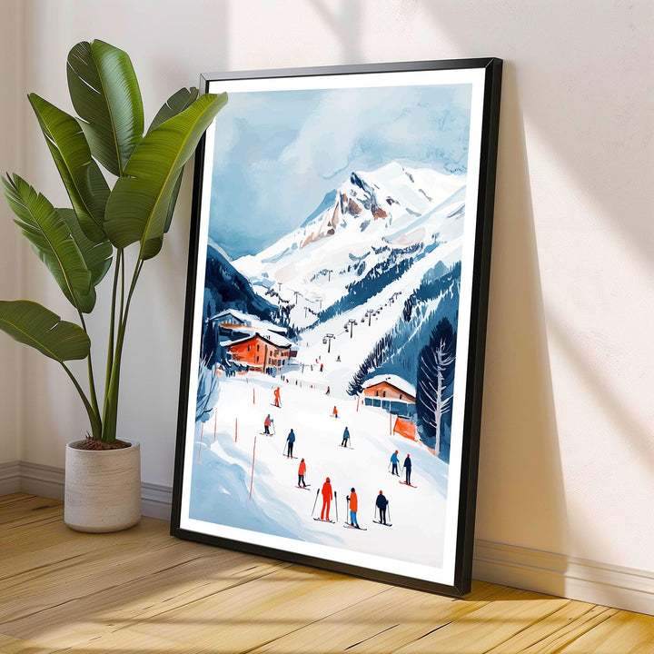 Val d'Isère France Travel Print Wall Decor Wall Art Val d'Isère Landscape Wall Hanging Home Décor Alpine Village Gift Art Lovers Scenic