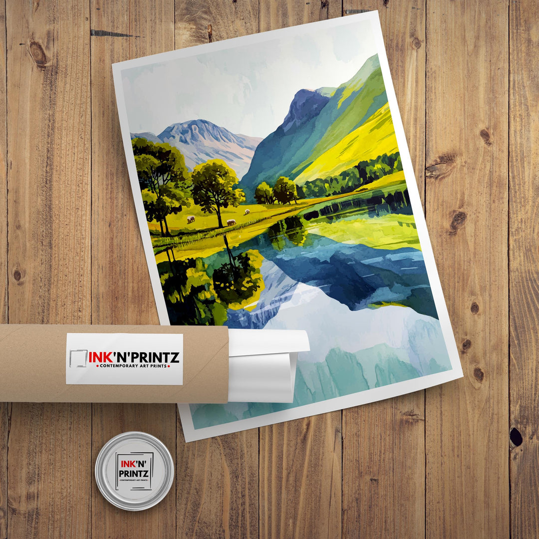 Buttermere England Travel Print Wall Decor Wall Art Buttermere Landscape Wall Hanging Home Décor Lake District Gift Art Lovers Scenic Print