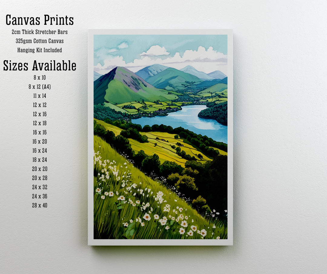 Cat Bells Lake District Travel Poster