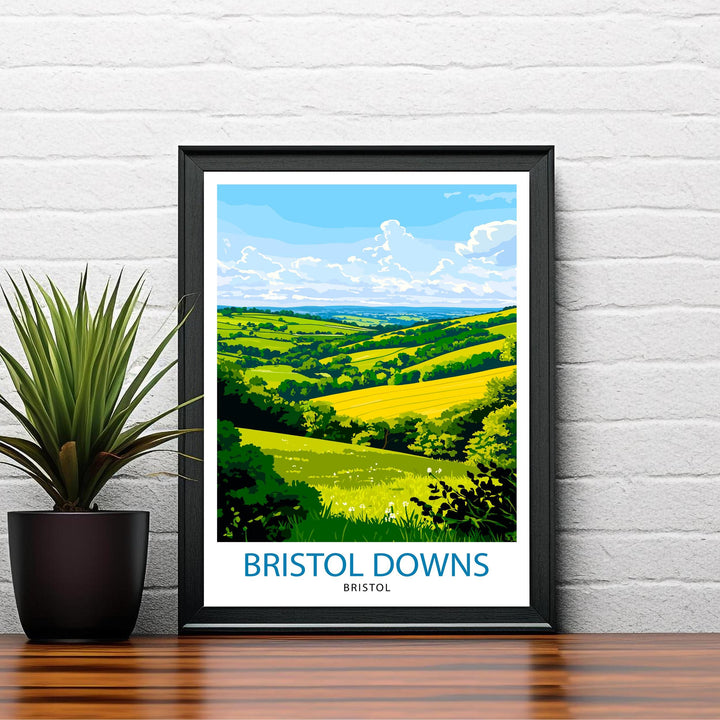 Bristol Downs Travel Print Wall Decor Wall Art Bristol Landscape Wall Hanging Home Décor English Countryside Gift Art Lovers Scenic Print