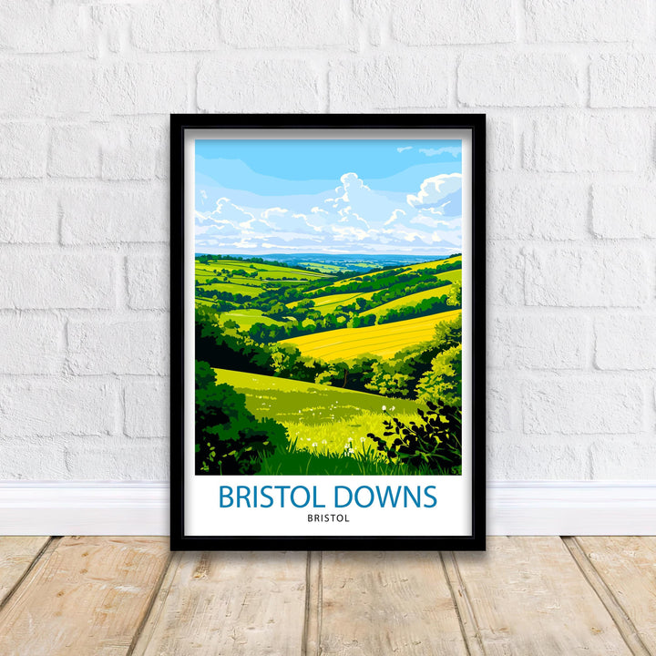 Bristol Downs Travel Print Wall Decor Wall Art Bristol Landscape Wall Hanging Home Décor English Countryside Gift Art Lovers Scenic Print