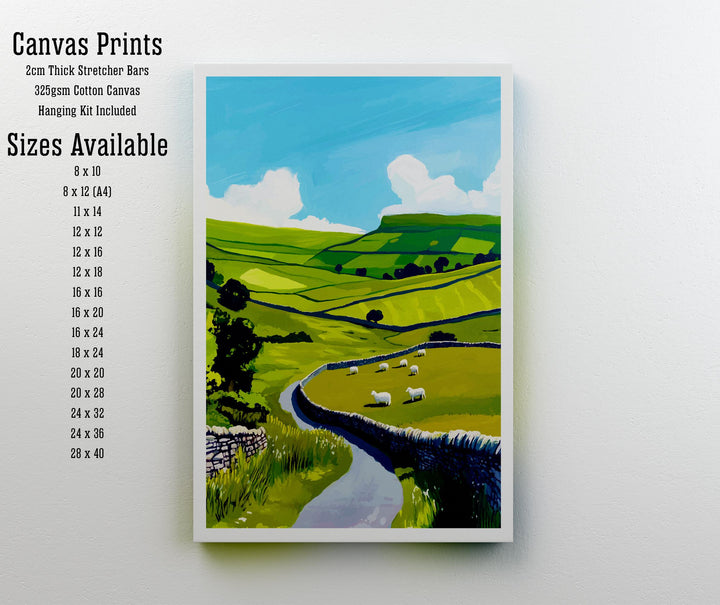 Yorkshire Dales Travel Print Wall Decor Wall Art Yorkshire Dales Landscape Wall Hanging Home Décor English Countryside Gift Art Lovers