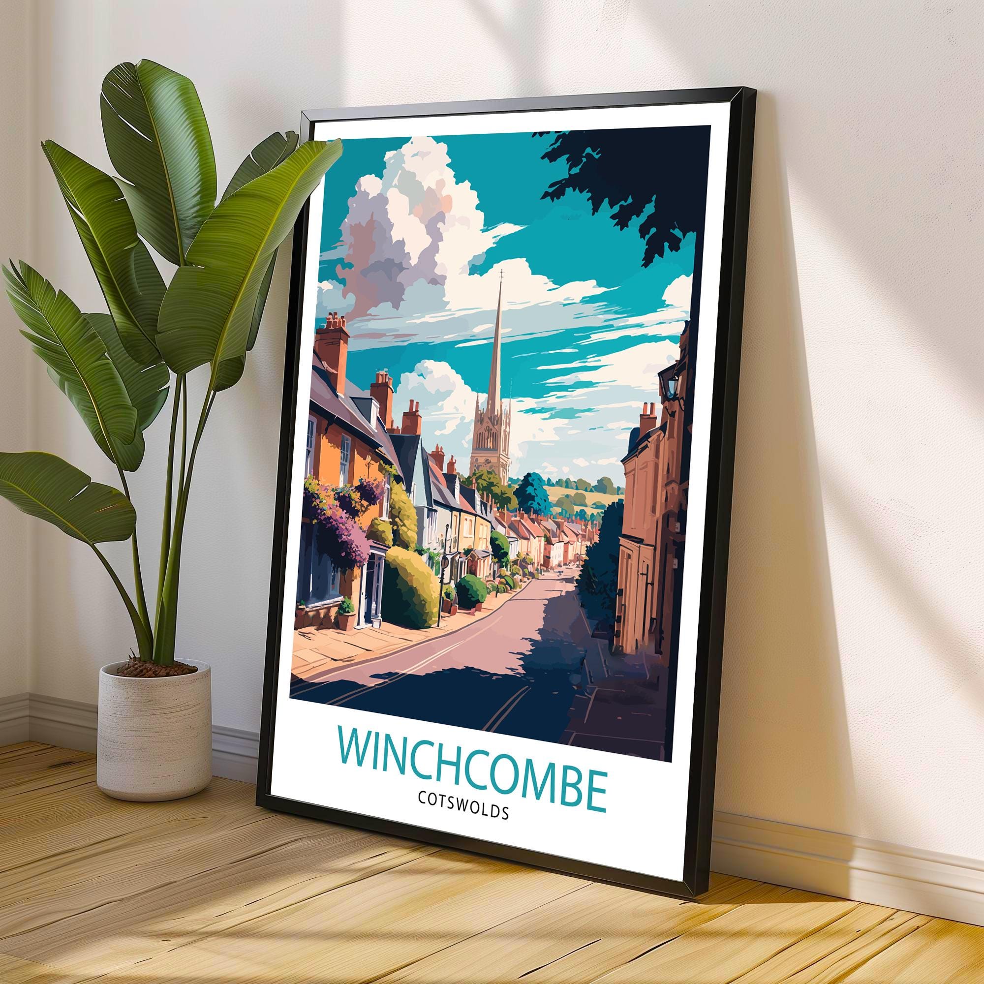 Winchcombe Cotswolds Travel Print, Scenic English Home Decor