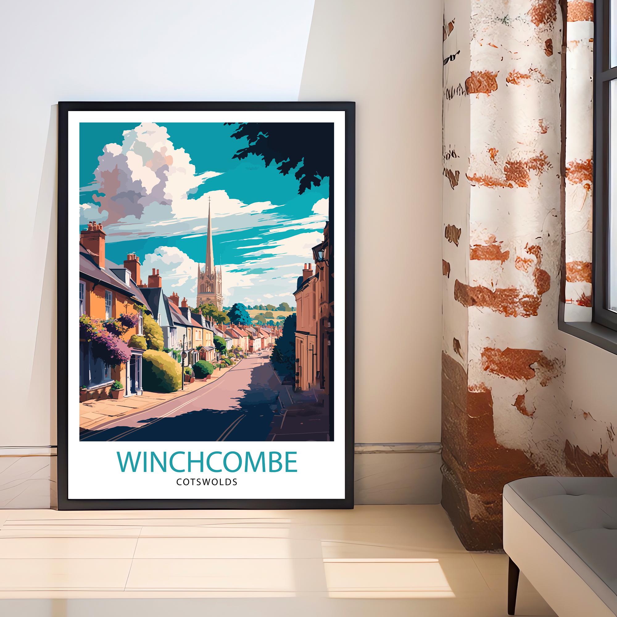 Winchcombe Cotswolds Travel Print, Scenic English Home Decor