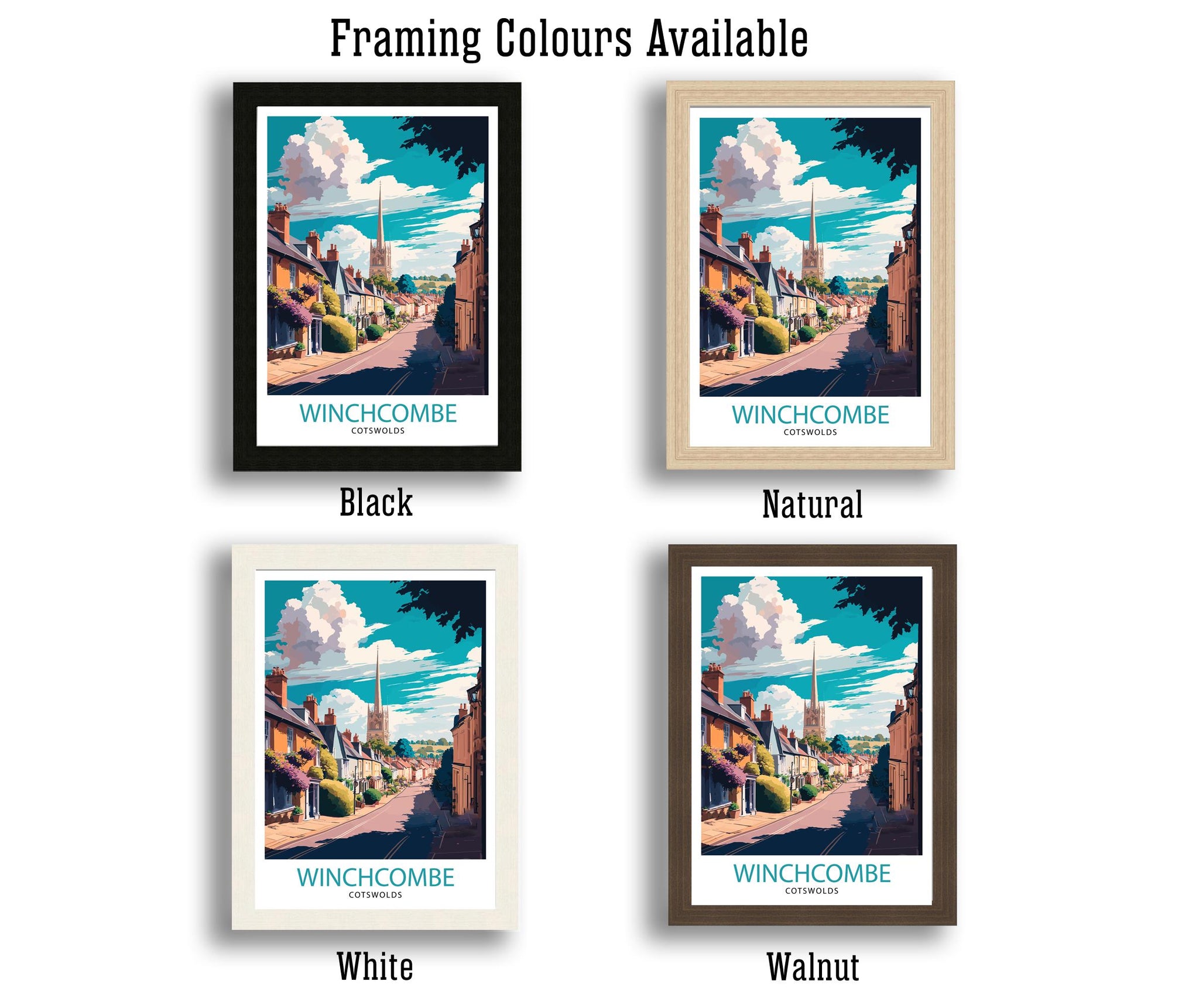 Winchcombe Cotswolds Travel Print, Scenic English Home Decor