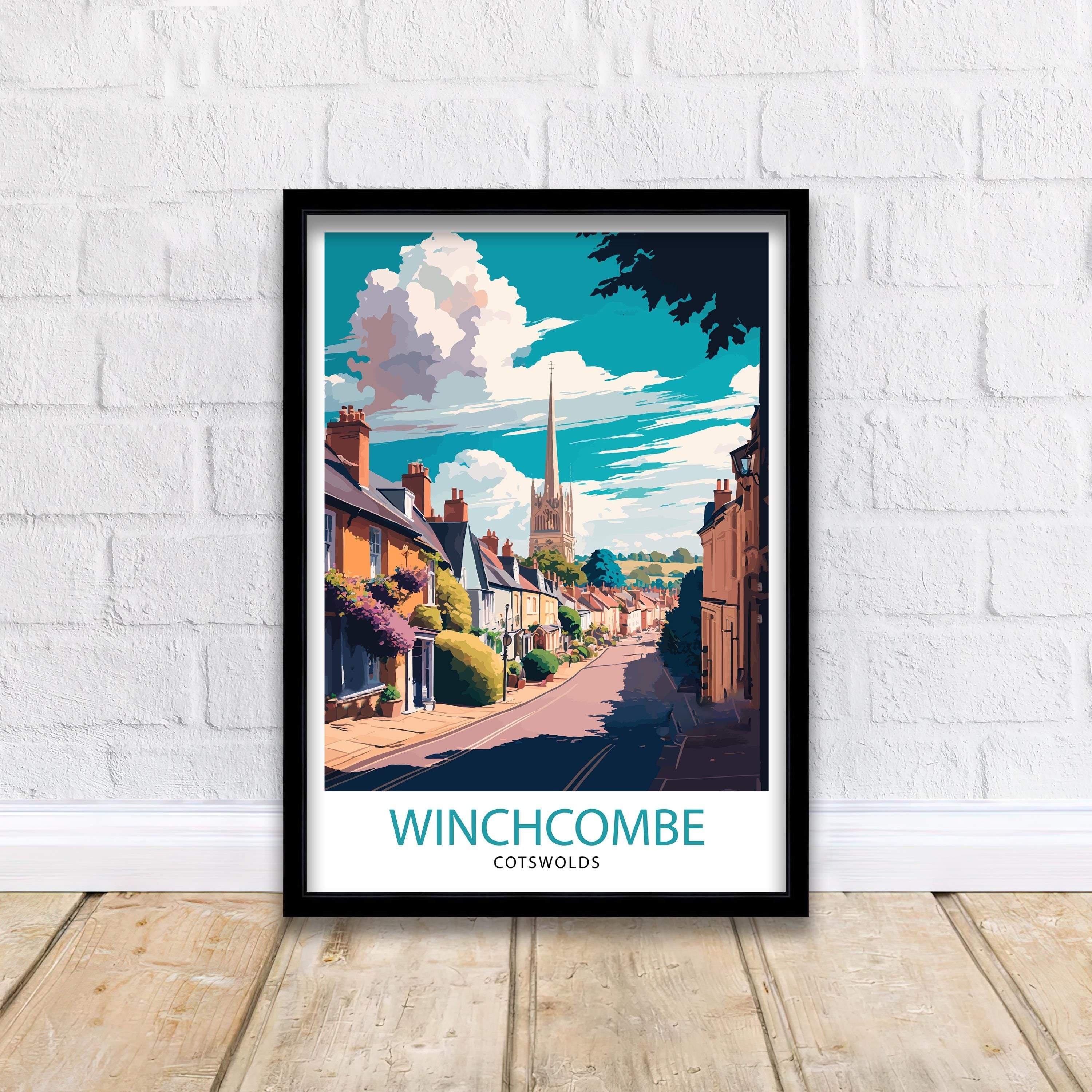 Winchcombe Cotswolds Travel Print, Scenic English Home Decor
