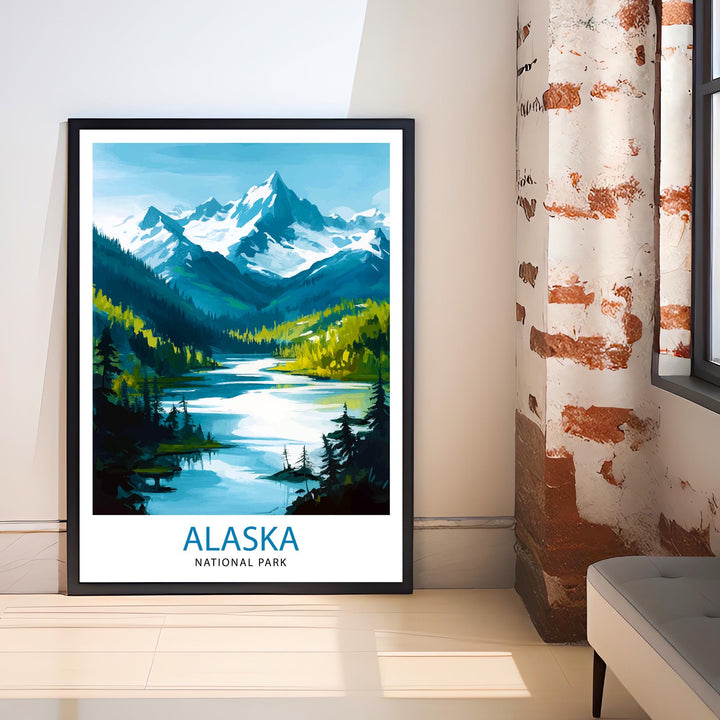 Alaska National Park Travel Print Wall Decor Wall Art Alaska Landscape Wall Hanging Home Décor Nature Gift Art Lovers Scenic Print