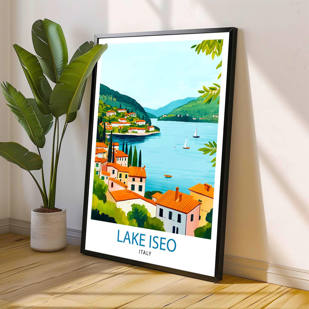 Lake Iseo Italy Travel Poster