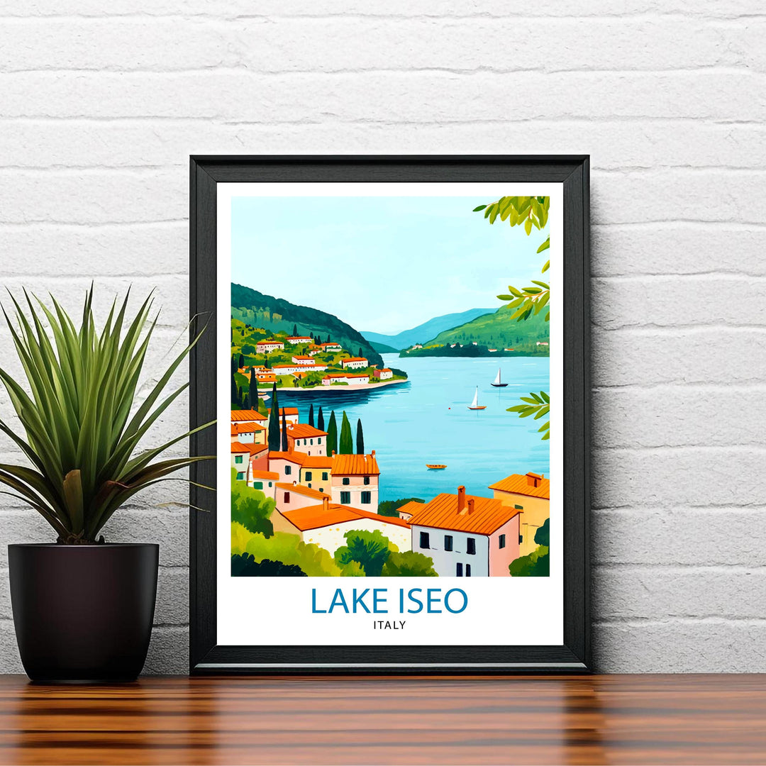 Lake Iseo Italy Travel Poster