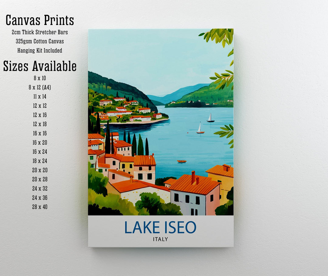 Lake Iseo Italy Travel Poster