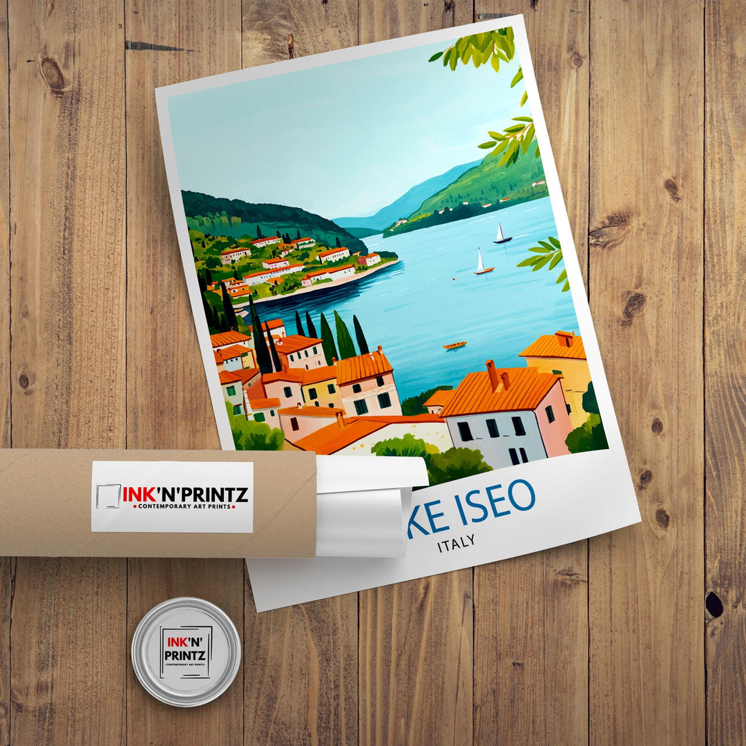 Lake Iseo Italy Travel Poster