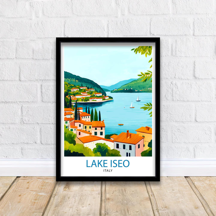 Lake Iseo Italy Travel Poster