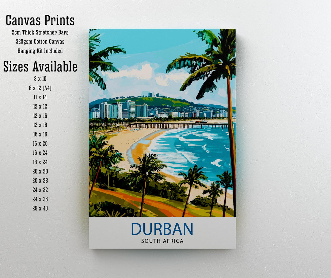 Durban South Africa Travel Print Wall Decor Wall Art Durban Landscape Wall Hanging Home Décor Coastal City Gift Art Lovers Scenic Print