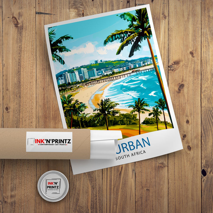 Durban South Africa Travel Print Wall Decor Wall Art Durban Landscape Wall Hanging Home Décor Coastal City Gift Art Lovers Scenic Print