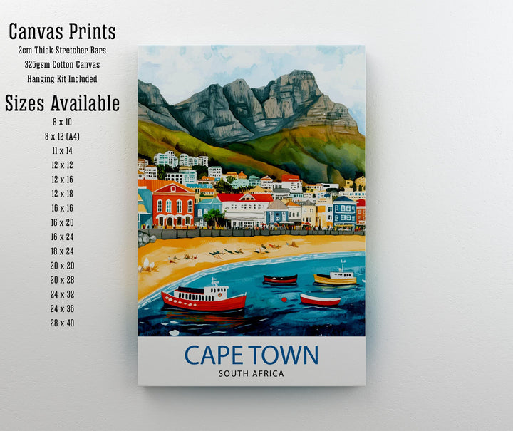 Cape Town South Africa Travel Print Wall Decor Wall Art Cape Town Landscape Wall Hanging Home Décor South African Gift Art Lovers Scenic