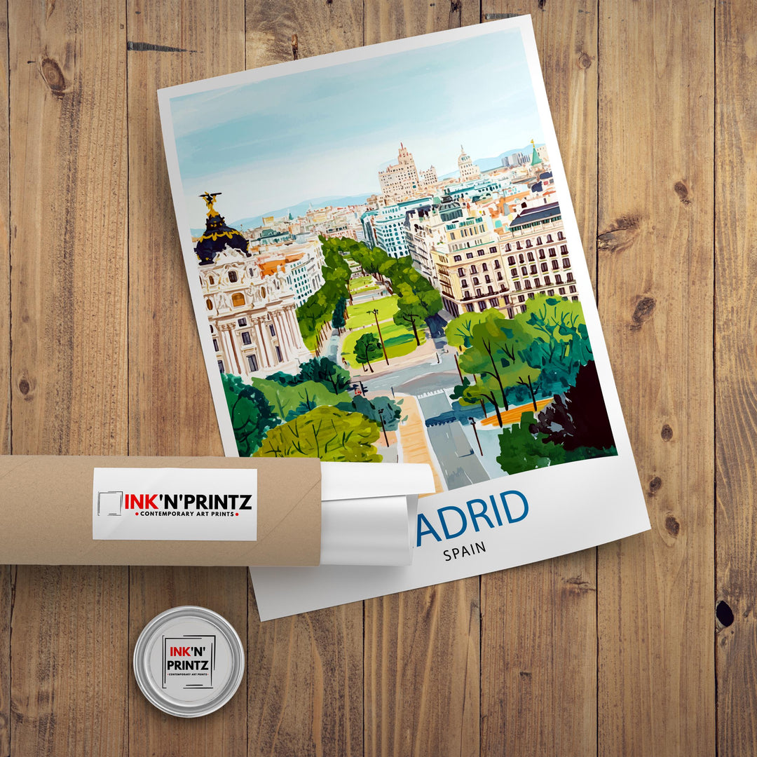 Madrid Spain Travel Print Wall Decor Wall Art Madrid Landscape Wall Hanging Home Décor Spanish City Gift Art Lovers Scenic Print