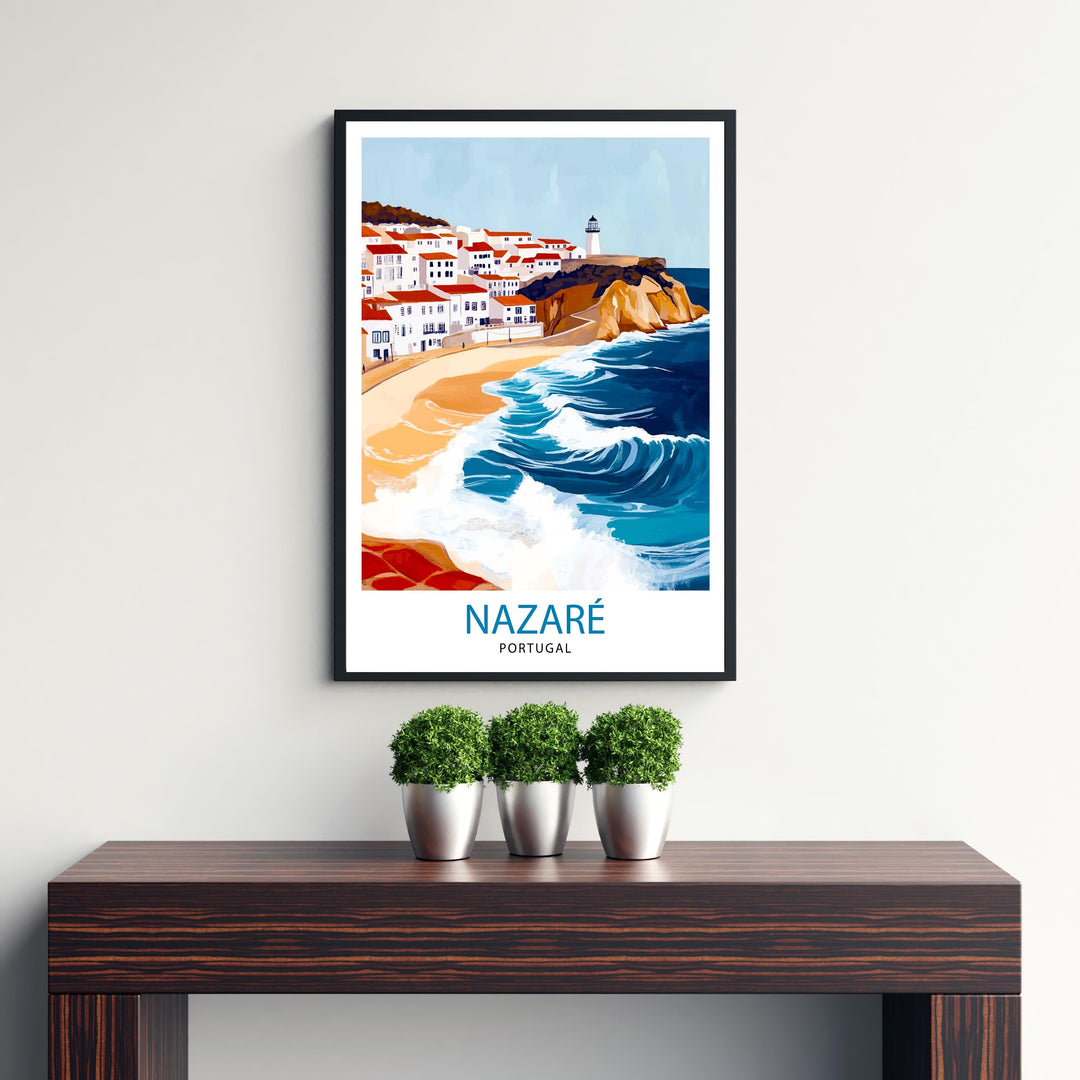 Nazare Portugal Travel Poster