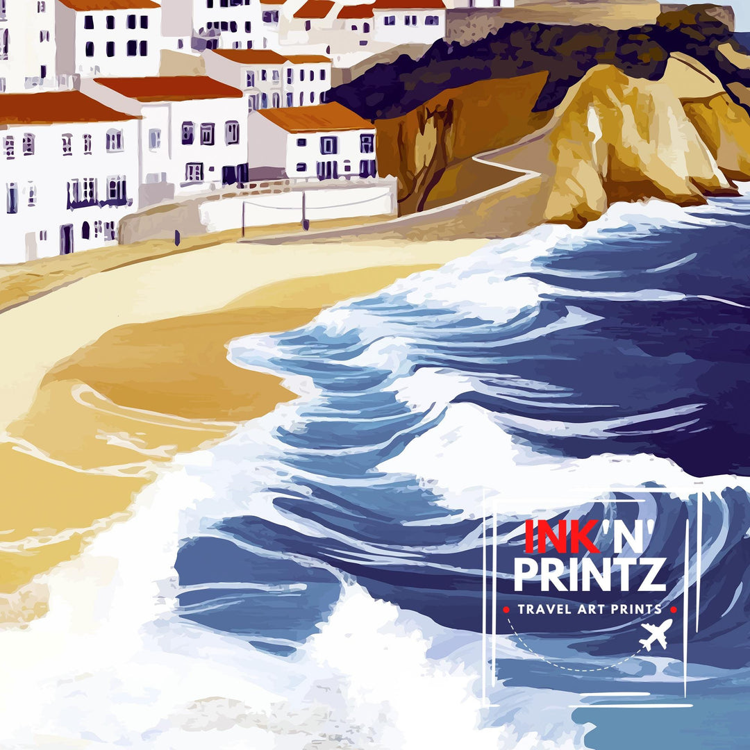 Nazare Portugal Travel Poster