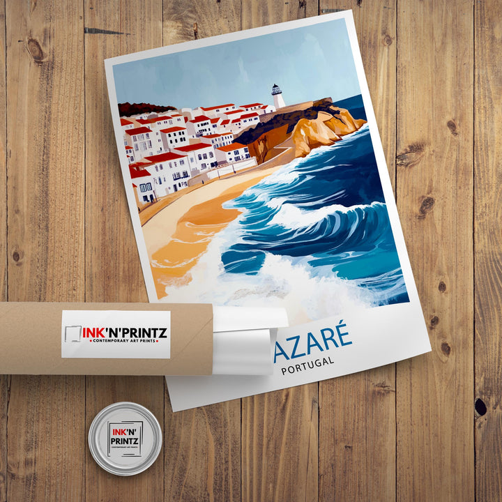 Nazare Portugal Travel Poster